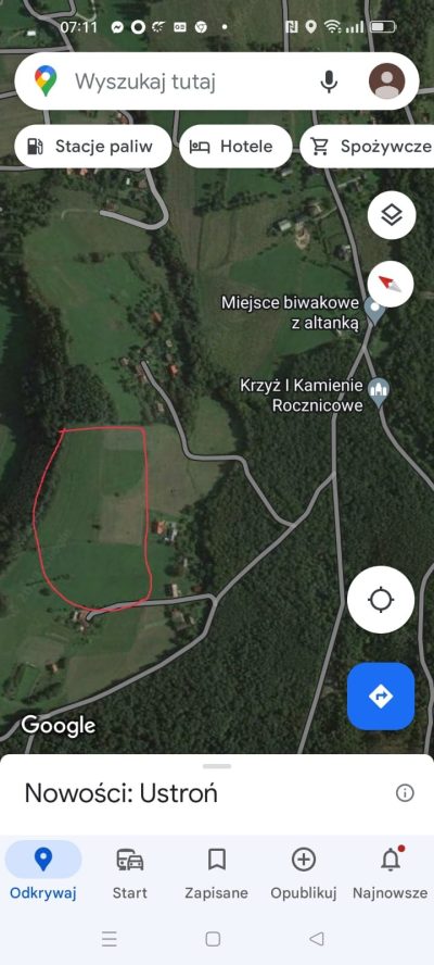 lądowisko przy sośnie